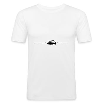 Sandwich linie - Männer Slim Fit T-Shirt - Weiß - Vorne - Nik (191cm)