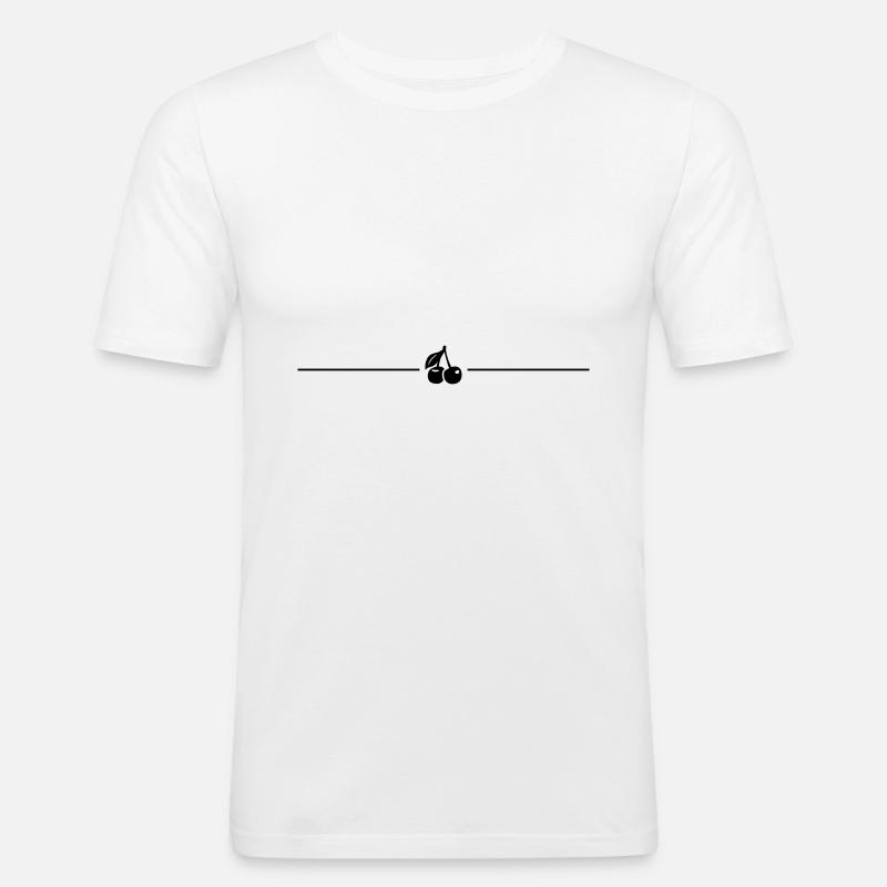 Cherry line - Men's Slim Fit T-Shirt - white