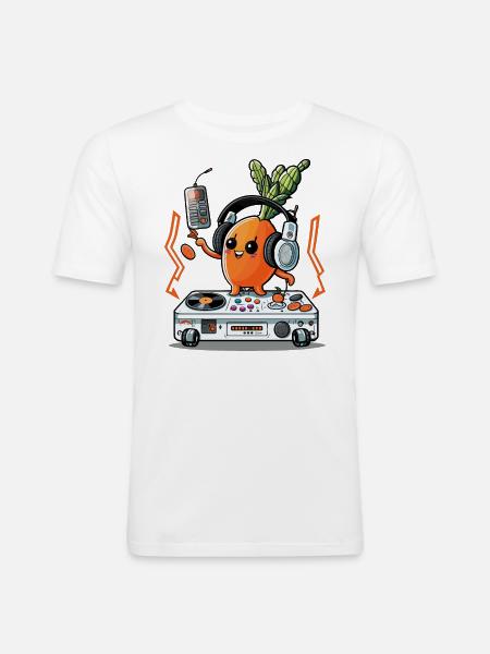 Die Karotten-Party - Männer Slim Fit T-Shirt - Weiß