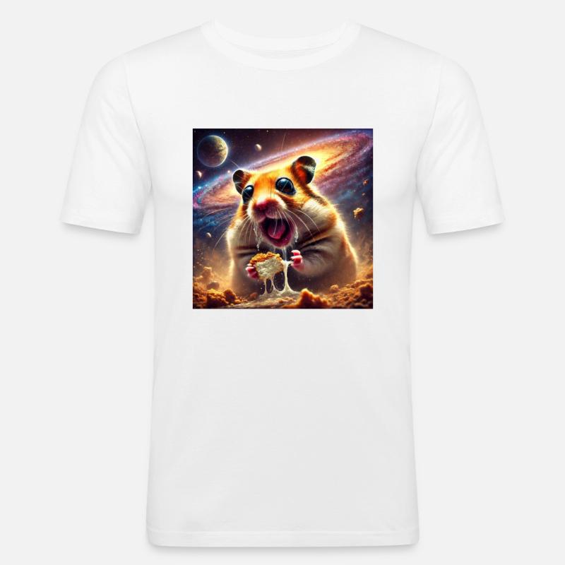 Galaktischer Hamster - Männer Slim Fit T-Shirt - Weiß