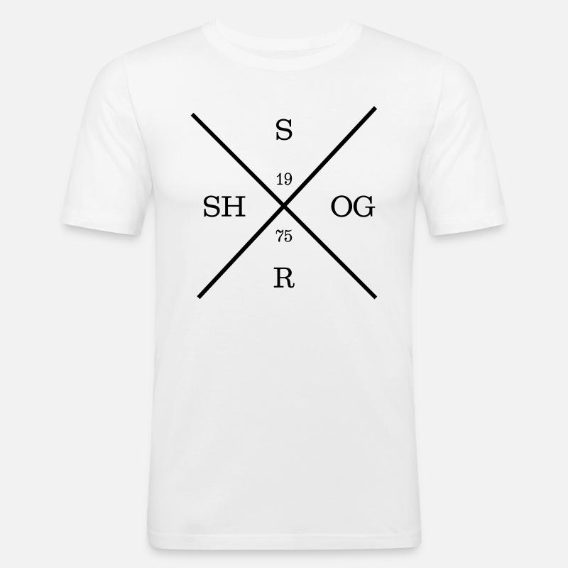 SHOGSR 3 - Männer Slim Fit T-Shirt - Weiß