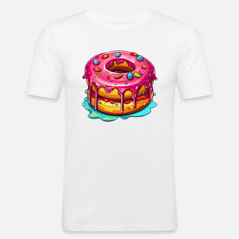Der glasierte Doppel Donut - Männer Slim Fit T-Shirt - Weiß