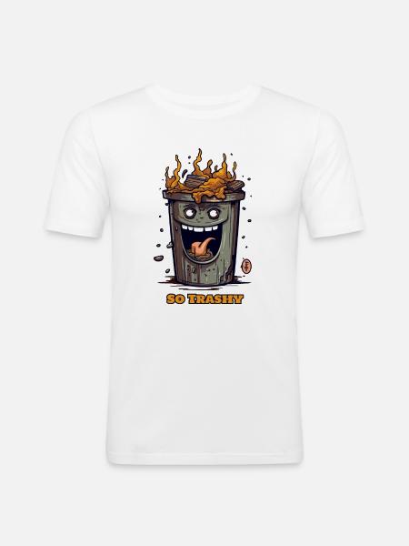 Poubelle tellement drôle de trash - T-shirt près du corps Homme - blanc
