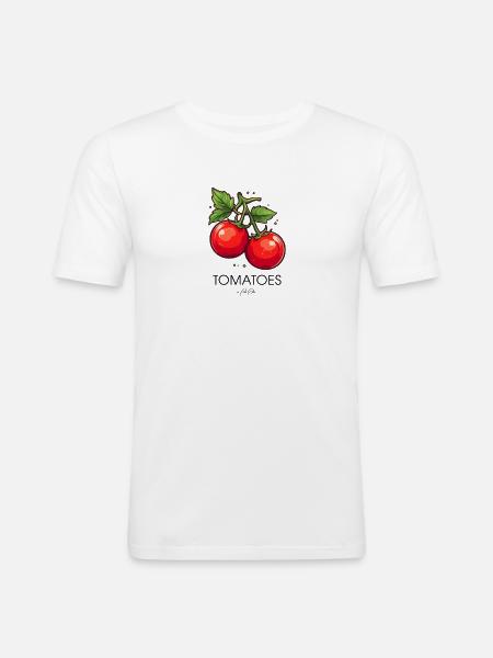 Simple tomatoes - Men's Slim Fit T-Shirt - white