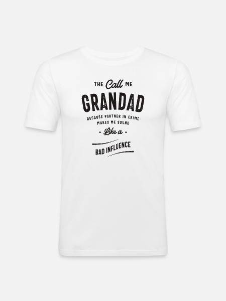 Grandad - A Fatherly Partner in Crime - Men's Slim Fit T-Shirt - white