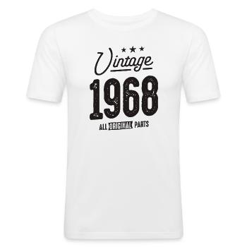 Vintage 1968 - Celebrating 55 Years! - Men's Slim Fit T-Shirt - white - Front - Nik (191cm)