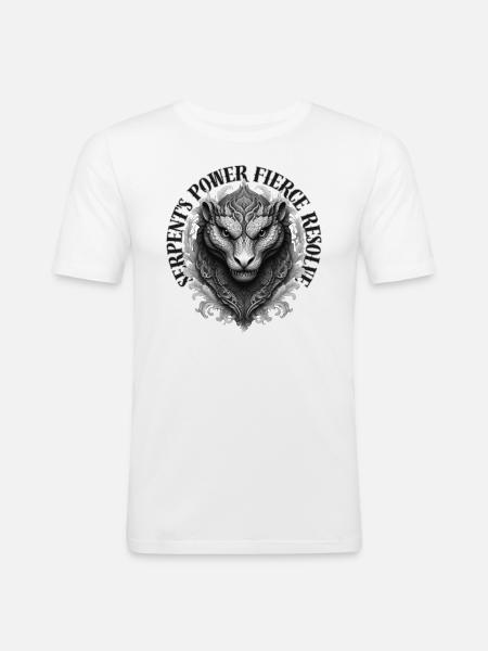 Serpent's Power - Männer Slim Fit T-Shirt - Weiß