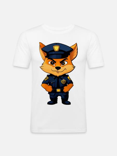 Foxes Policewoman / Police Fox - Men's Slim Fit T-Shirt - white