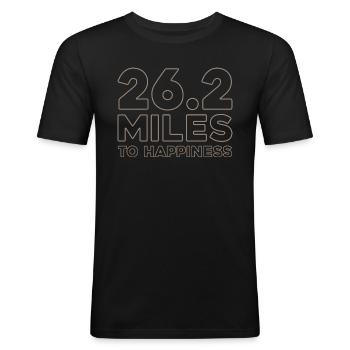 Course longue distance d’entraînement de marathon - T-shirt près du corps Homme - noir - Devant - Nik (191cm)