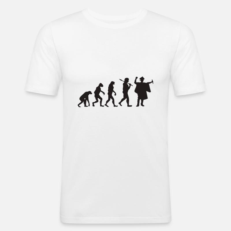 Abschlussfeier - Evolution - Geschenk - Männer Slim Fit T-Shirt - Weiß