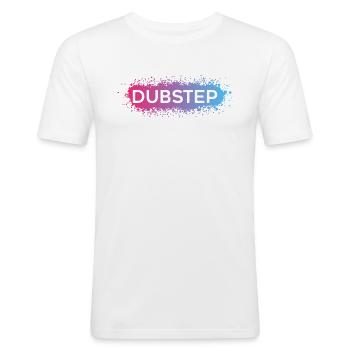 Dubstep Vaporwave Splat - Männer Slim Fit T-Shirt - Weiß - Vorne - Nik (191cm)