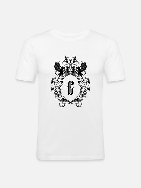 C Buchstabe Wappen - Männer Slim Fit T-Shirt - Weiß