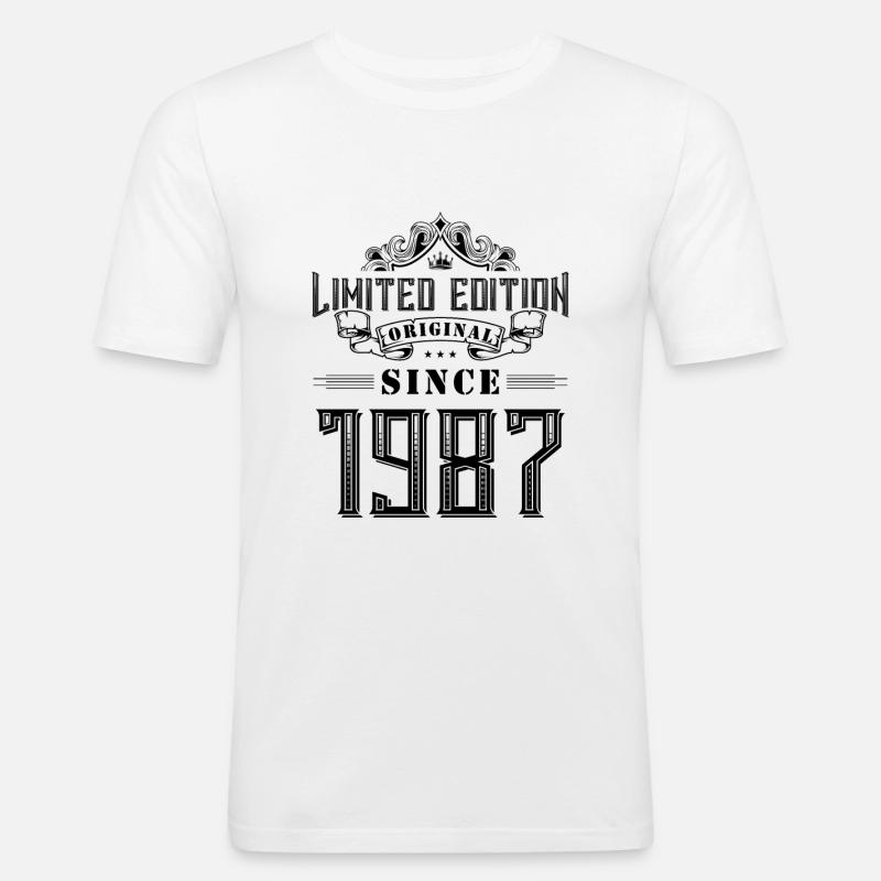 1987 limited edition - Männer Slim Fit T-Shirt - Weiß
