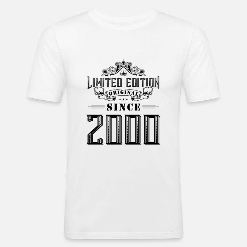 2000 limited edition - Männer Slim Fit T-Shirt - Weiß