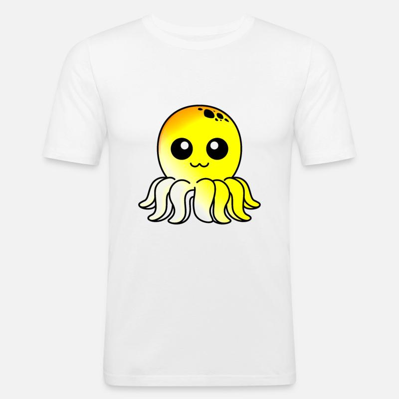 Krake Comic Tier - Männer Slim Fit T-Shirt - Weiß