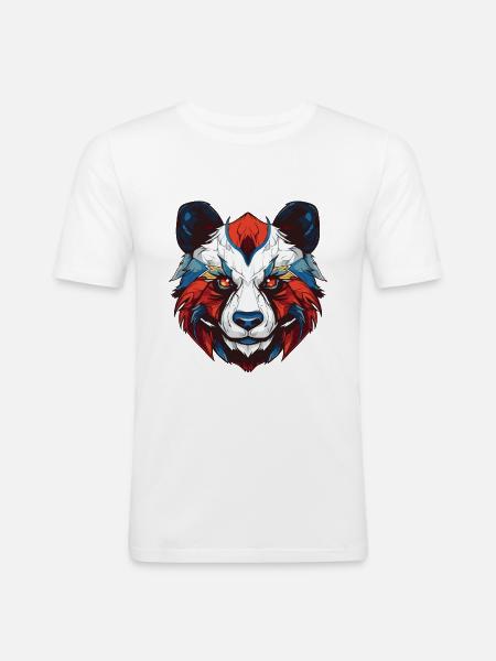 Panda Portrait - Men's Slim Fit T-Shirt - white