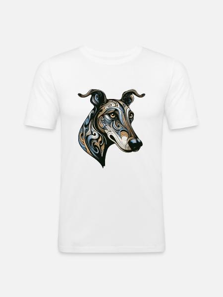 Greyhound Dog Portrait - Men's Slim Fit T-Shirt - white