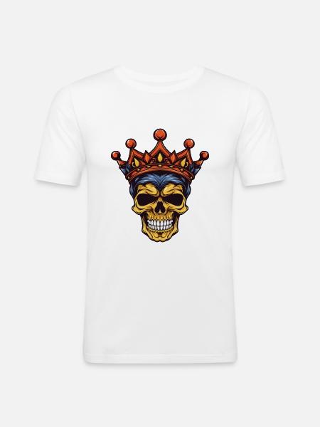 Skull King Crown - Men's Slim Fit T-Shirt - white