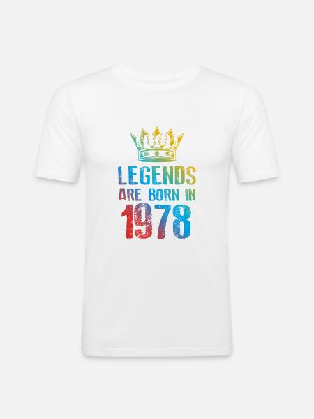 1978 Legends Born In - Men's Slim Fit T-Shirt - white