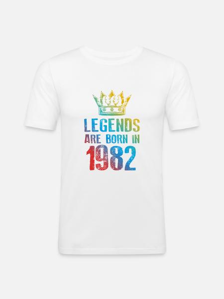 1982 Legends Born in - Men's Slim Fit T-Shirt - white