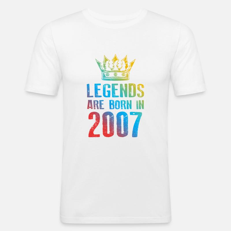 2007 legends born in - Männer Slim Fit T-Shirt - Weiß
