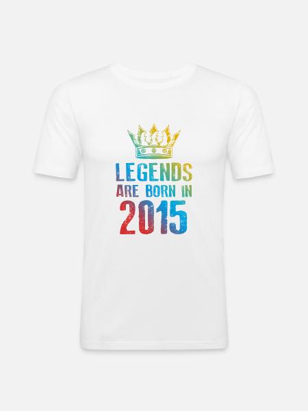 2015 legends born in - Men's Slim Fit T-Shirt - white