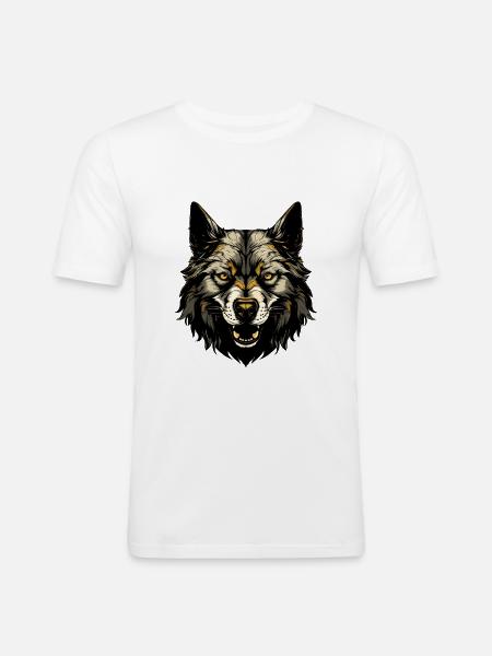 Akita Dog Head - Men's Slim Fit T-Shirt - white