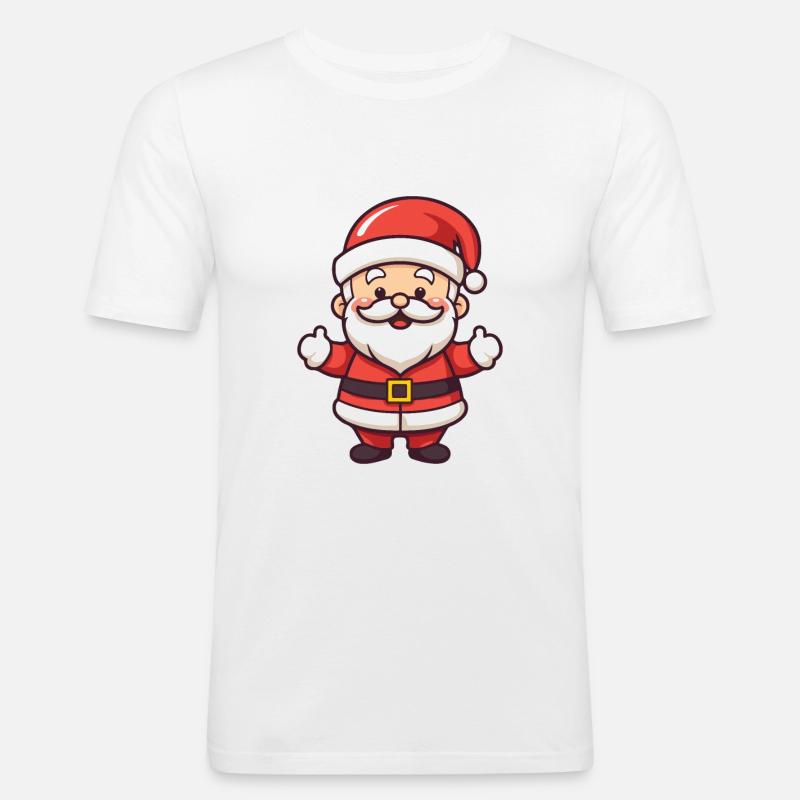 Weihnachtsmann Comic Weihnachten - Männer Slim Fit T-Shirt - Weiß