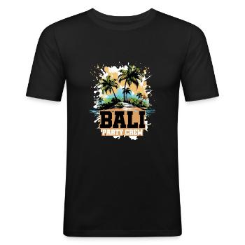 Bali Party Crew Vacation - Men's Slim Fit T-Shirt - black - Front - Nik (191cm)