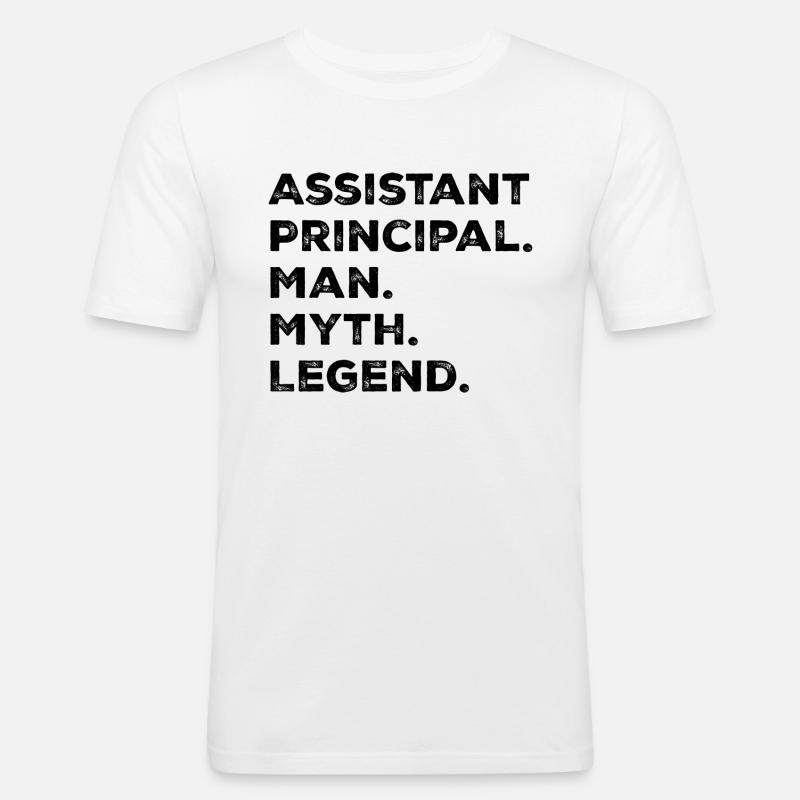 Leitender Assistent Mann Mythos Legende - Männer Slim Fit T-Shirt - Weiß