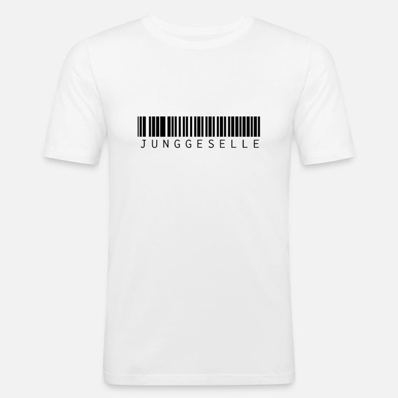 Bachelor Barcode - Men's Slim Fit T-Shirt - white