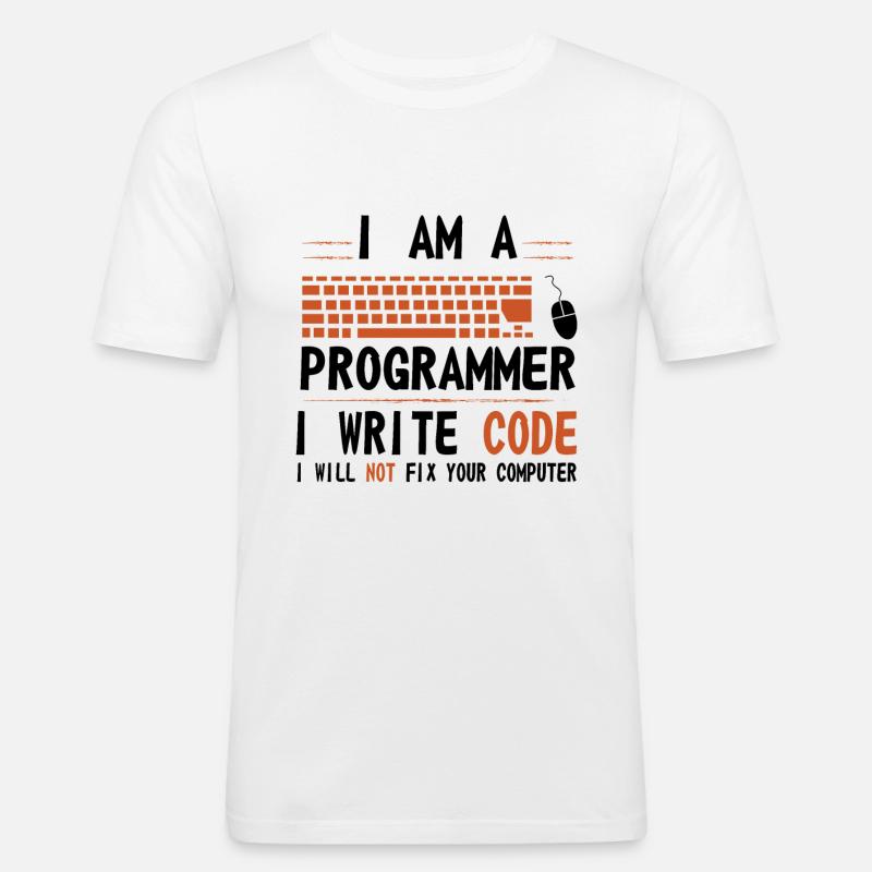 Programmierer - Männer Slim Fit T-Shirt - Weiß