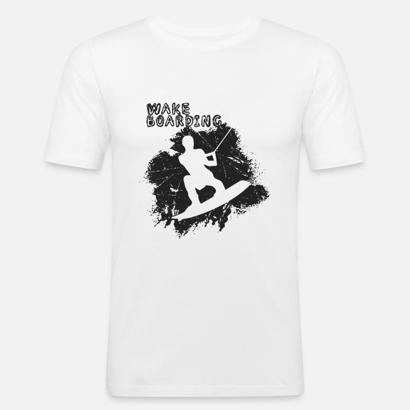 Wakeboarder - Männer Slim Fit T-Shirt - Weiß