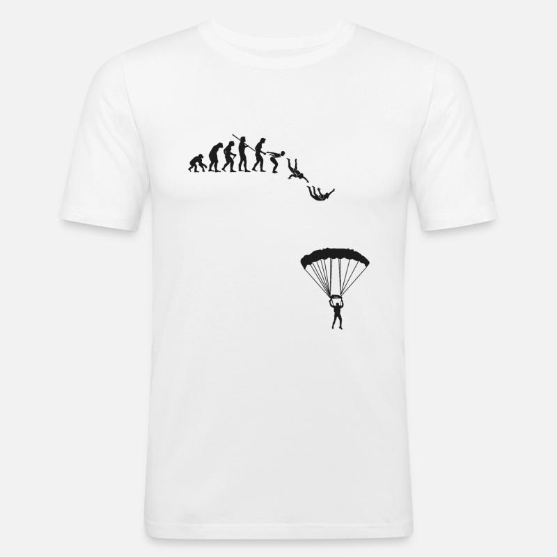 Fallschirmspringer Evolution - Männer Slim Fit T-Shirt - Weiß