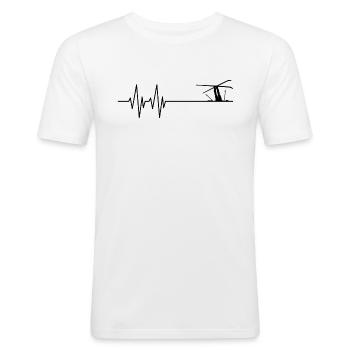 Ski Skieur Ski Crash Drôle Ski Vacances Cadeaux - T-shirt près du corps Homme - blanc - Devant - Nik (191cm)