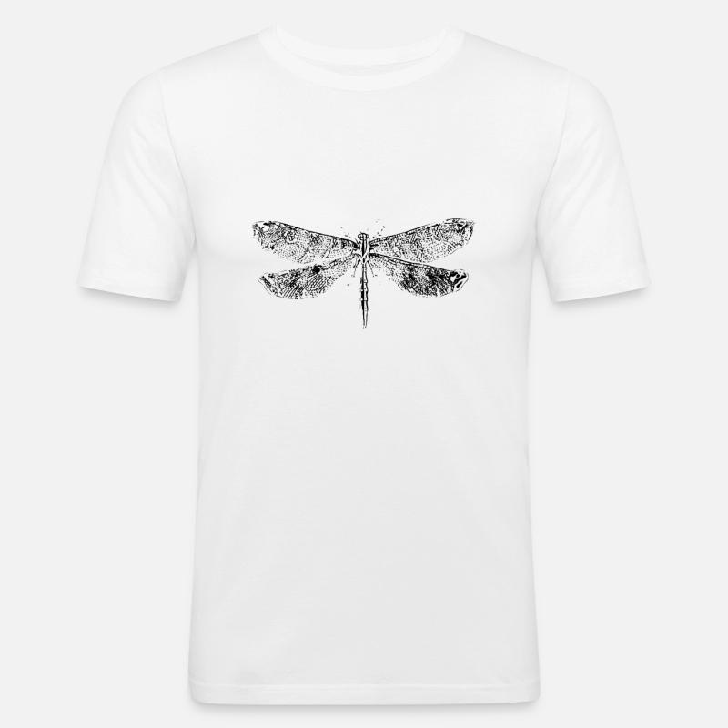 Libelle - Männer Slim Fit T-Shirt - Weiß