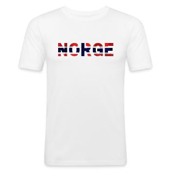 norvège norge norvégien norvégien - T-shirt près du corps Homme - blanc - Devant - Nik (191cm)