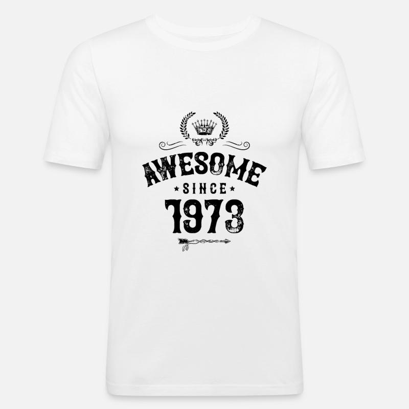 1973 awesome since - Männer Slim Fit T-Shirt - Weiß