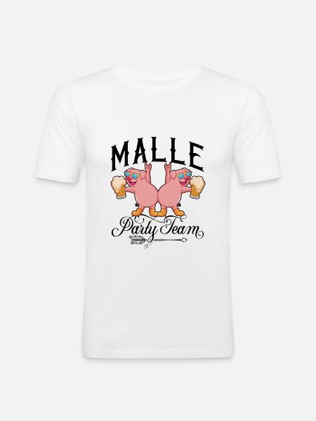 Malle Party Team - Men's Slim Fit T-Shirt - white