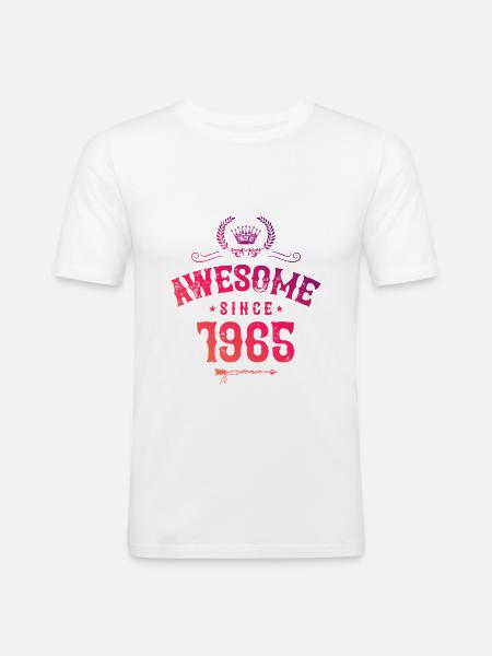 1965 awesome since - Männer Slim Fit T-Shirt - Weiß