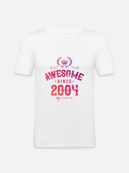 2004 awesome since - Men's Slim Fit T-Shirt - white
