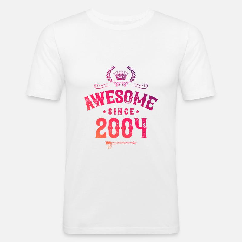 2004 awesome since - Männer Slim Fit T-Shirt - Weiß