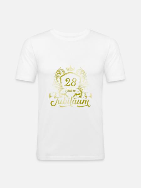 28 Zahl Kranz - Männer Slim Fit T-Shirt - Weiß