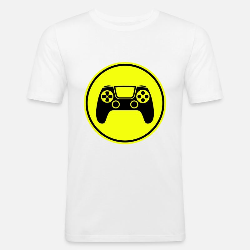 Gamepad Symbol Controller - Männer Slim Fit T-Shirt - Weiß