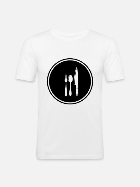 Fork Cutlery - Men's Slim Fit T-Shirt - white