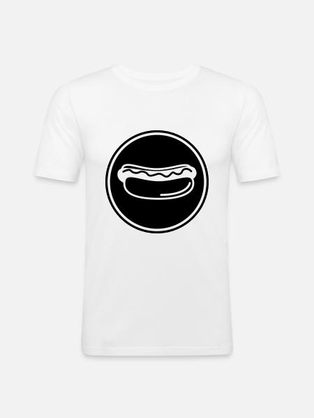 Hotdog Symbol - Männer Slim Fit T-Shirt - Weiß