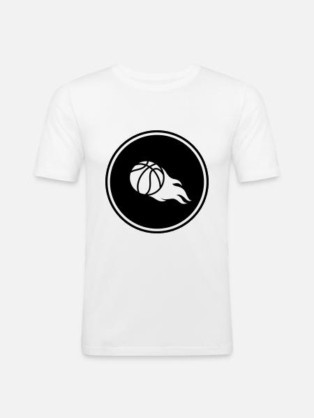 Basketball flame - Men's Slim Fit T-Shirt - white