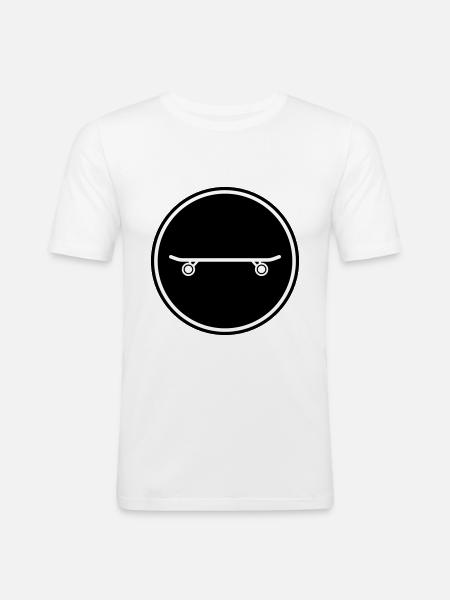 Skateboard symbol - Men's Slim Fit T-Shirt - white