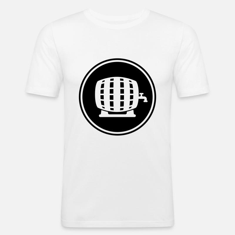 Bierfass - Männer Slim Fit T-Shirt - Weiß