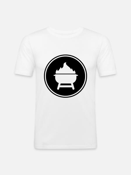Icône Grill - T-shirt près du corps Homme - blanc